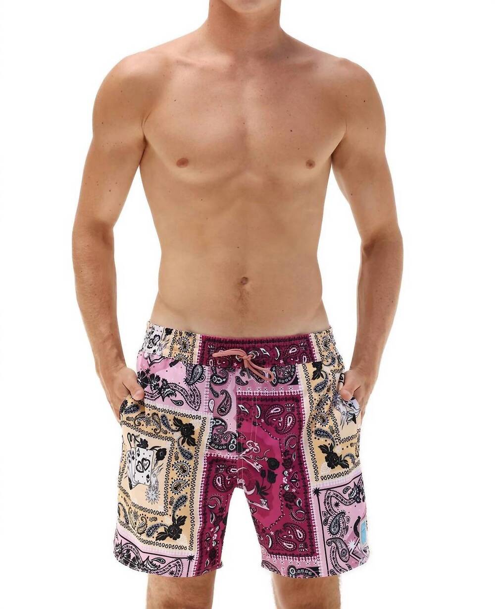 NEW OLA AZUL leo oasis swim trunks in multicolor